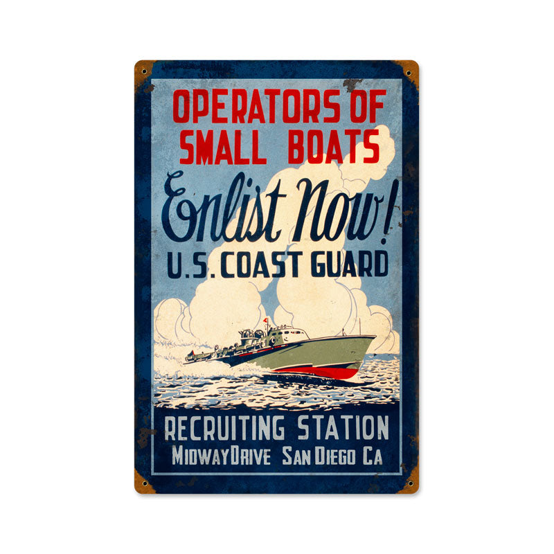 Coast Guard Enlist Vintage Sign