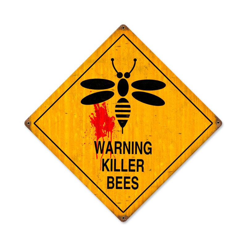 Killer Bees Vintage Sign