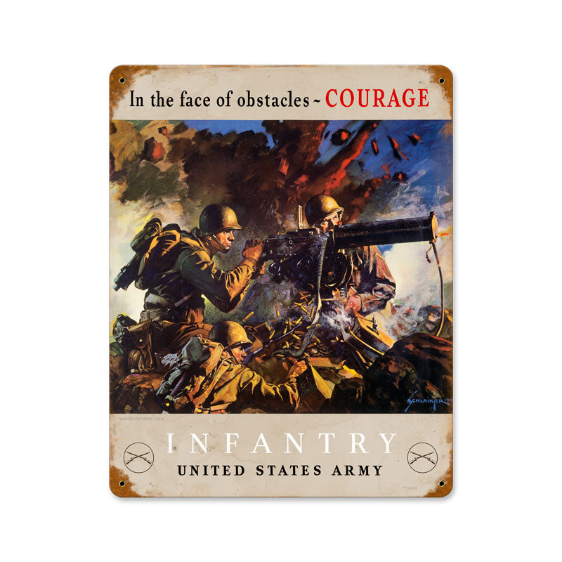 Infantry Courage Vintage Sign