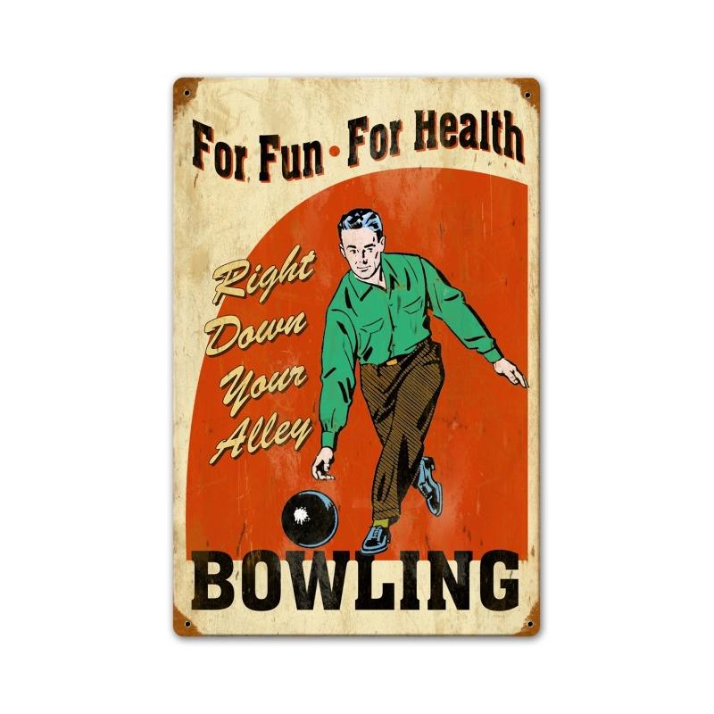 Bowling For Health Vintage Sign