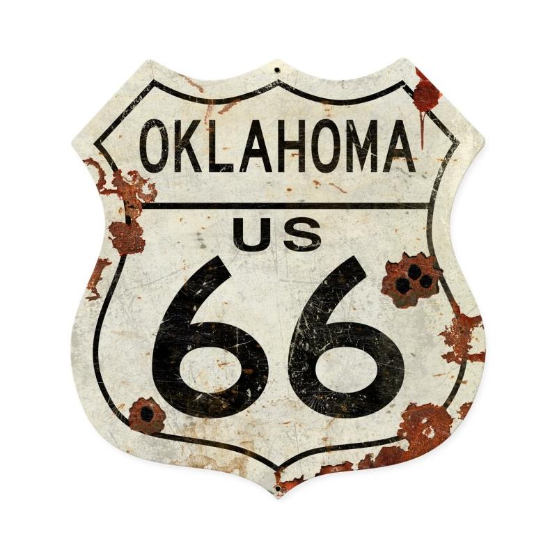 Oklahoma US 66 Shield Vintage Plasma Vintage Sign