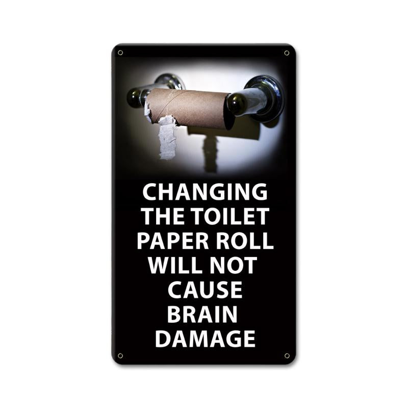 Changing The Toilet Roll Vintage Sign