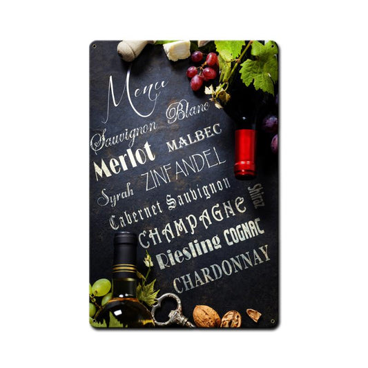 Wine Menu Vintage Sign