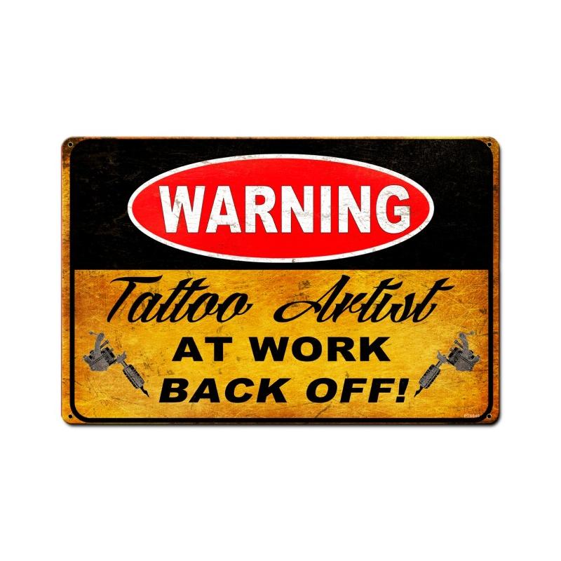 Warning Tattoo Artist Vintage Sign