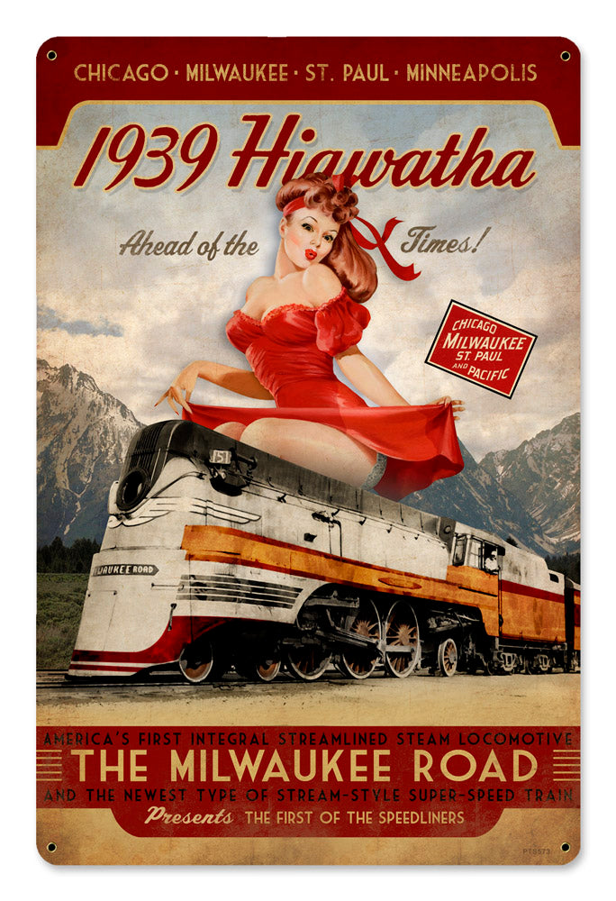 Hiawatha 1939 Vintage Sign