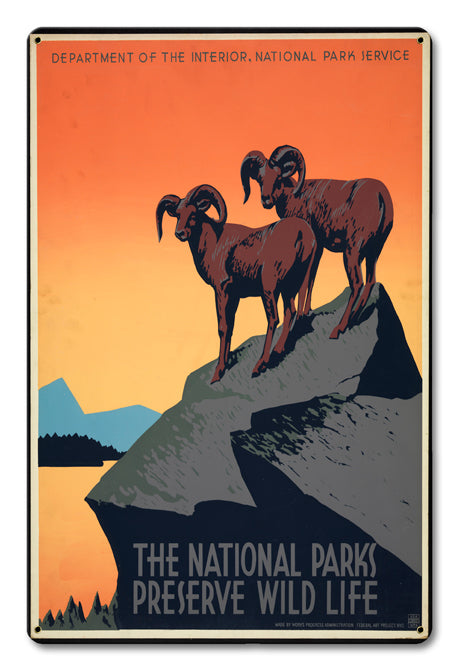 National Parks Preserve Wilderness Vintage Sign