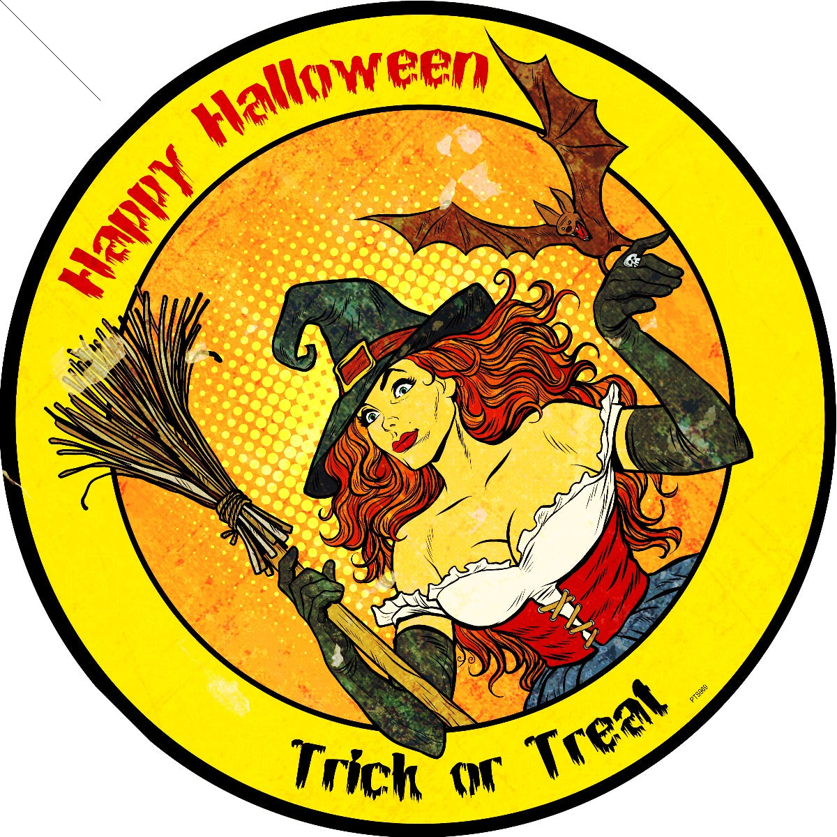Happy Halloween Witch Vintage Sign