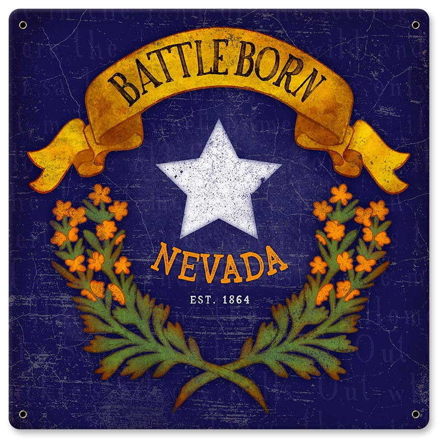 Battle Born Nevada Vintage Sign