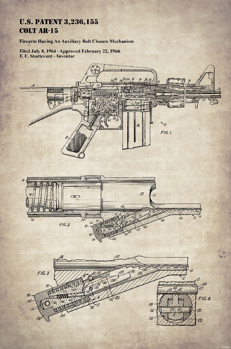 AR-15 Patent Vintage Sign