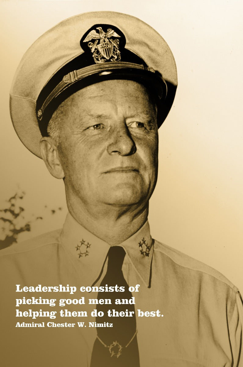 Leadership Good Men Nimitz Vintage Sign