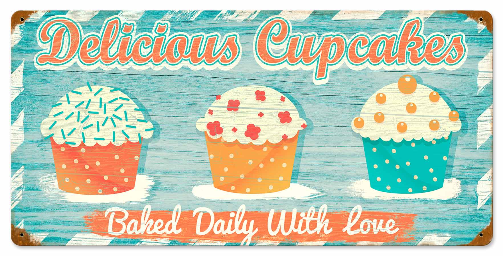 Delicious Cupcakes Vintage Sign
