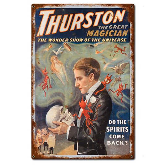 Thurston The Magician Vintage Metal Sign 16in X 24in 