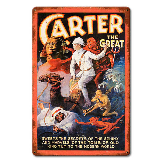 Carter The Great Metal Sign 12in X 18in 