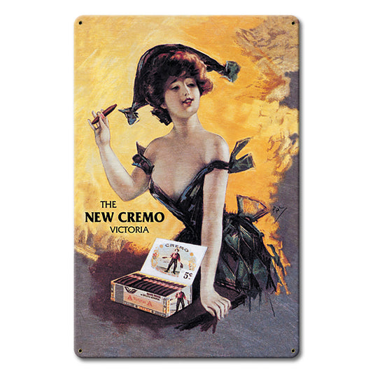 1900's Cremo Cigar Ad Metal Sign 12in X 18in 