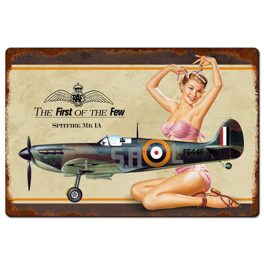 SPITFIRE PINUP Metal Sign 36in X 24in 