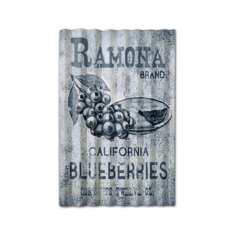 Ramona Blueberries Corrugated Vintage Sign