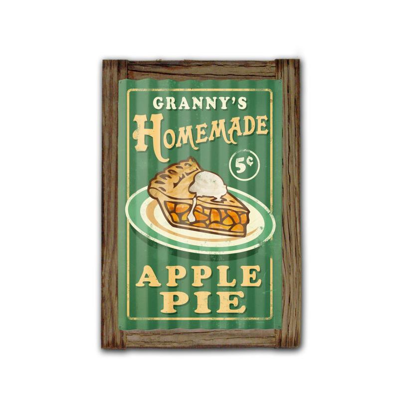 Home Made Pies Corrugated Framed Vintage Sign