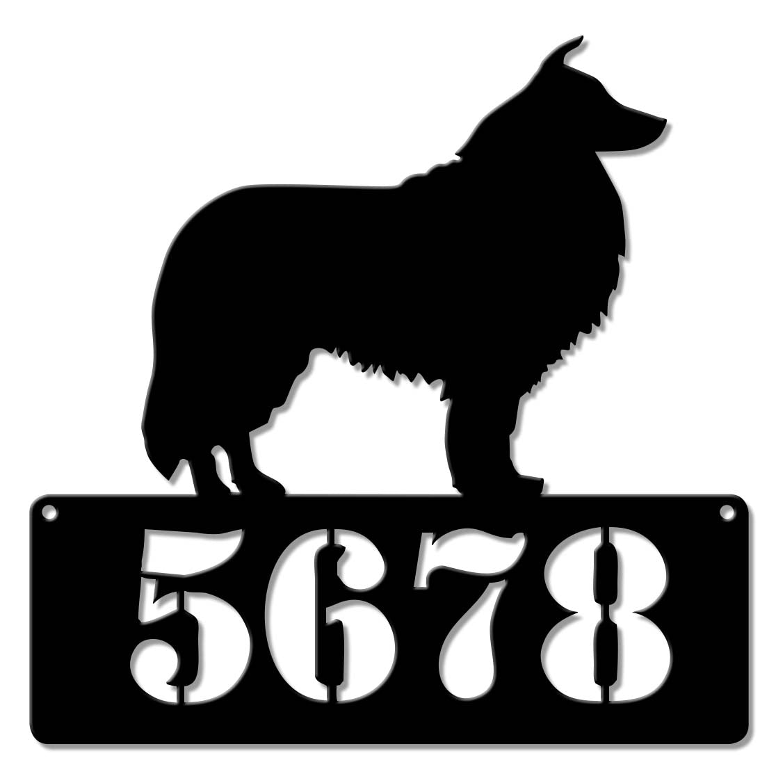 Collie Address Sign  - Personalized