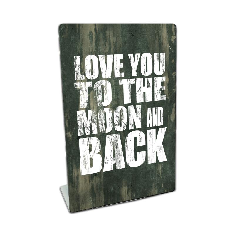 Love You To The Moon Vintage Sign