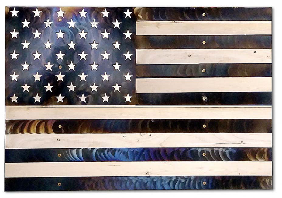 USA Flag Custom Burn Vintage Sign