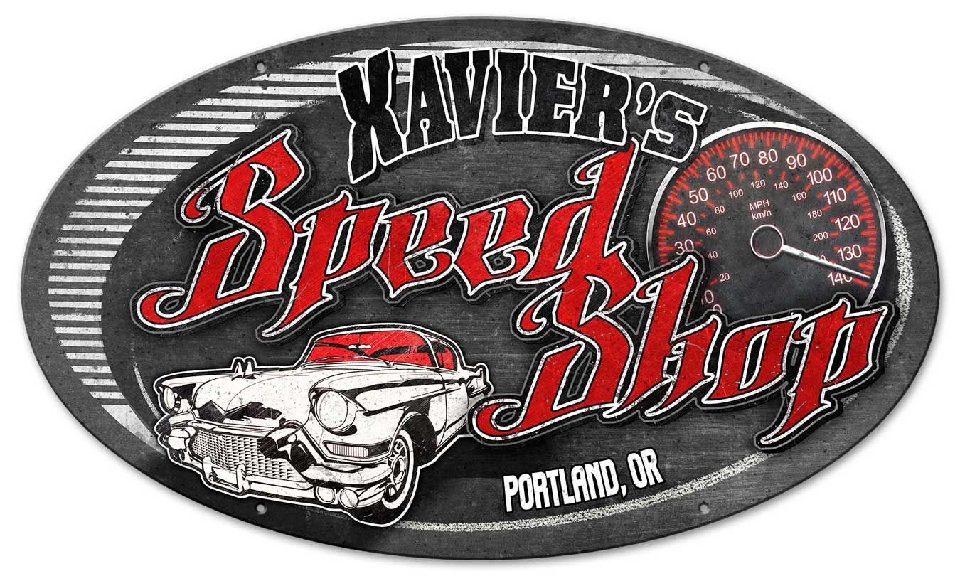 Speed Shop  Vintage Sign - Personalized