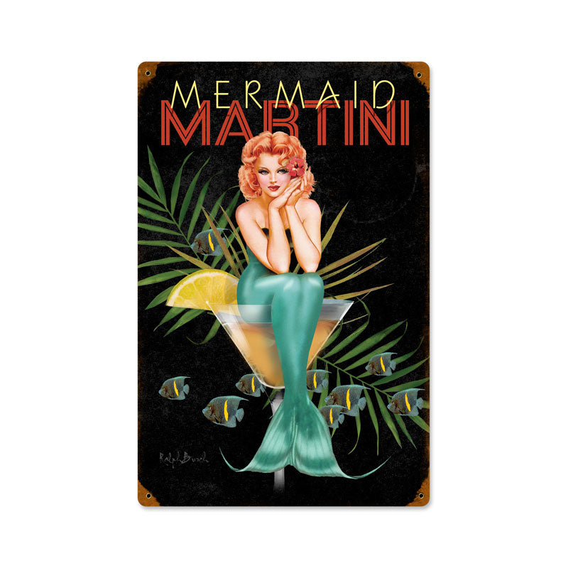 Mermaid Martini Vintage Sign