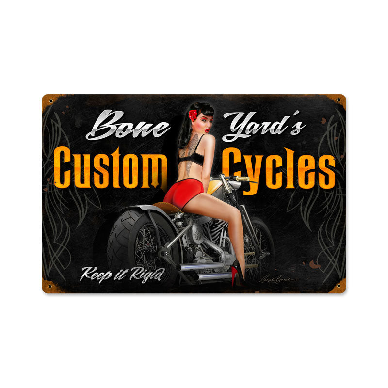 Bone Yard Cycles Vintage Sign