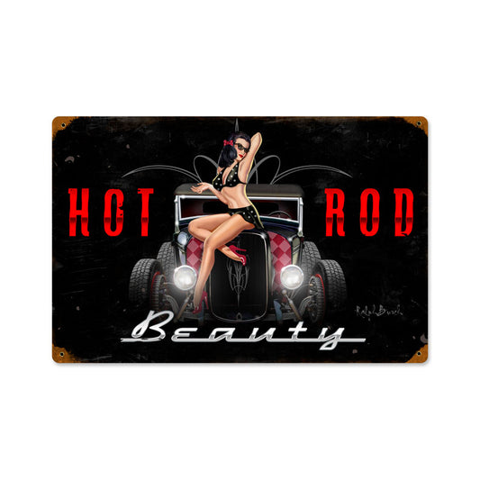 Hot Rod Beauty Vintage Sign