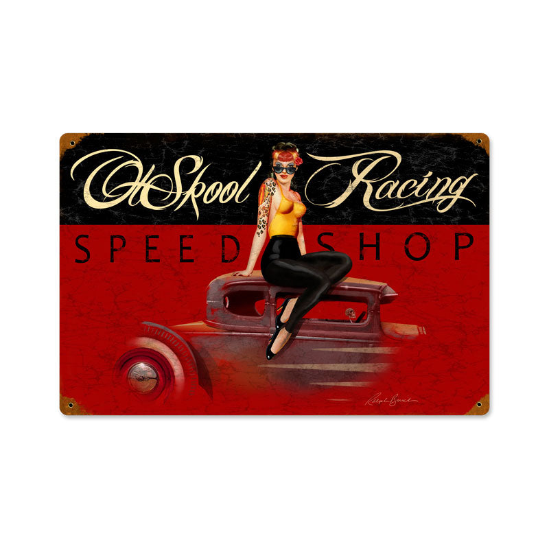 Ol Skool Speed Shop Vintage Sign