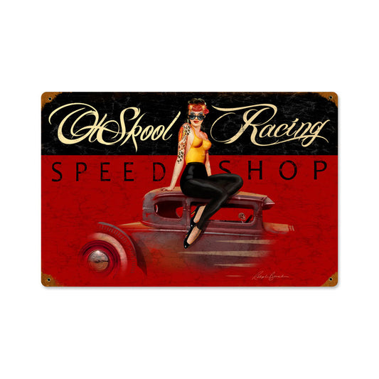 Ol Skool Speed Shop Vintage Sign