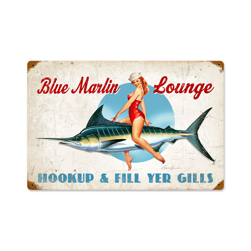 Blue Marlin Lounge Vintage Sign