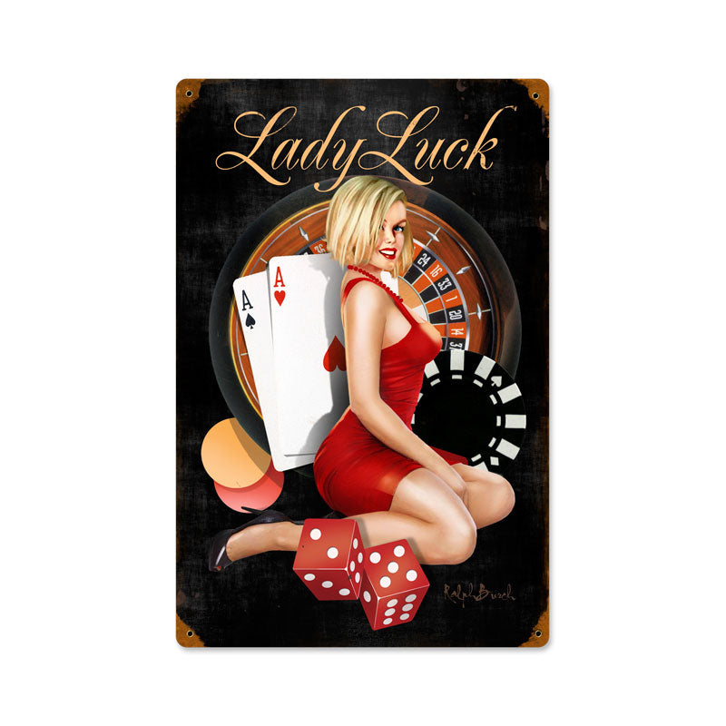 Lady Luck Vintage Sign