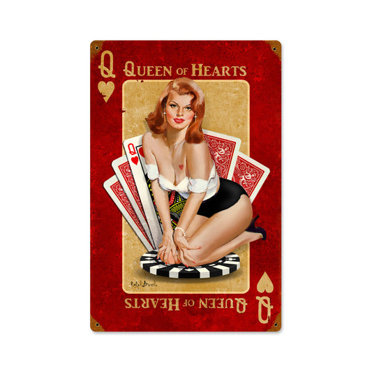 Queen Of Hearts Vintage Sign