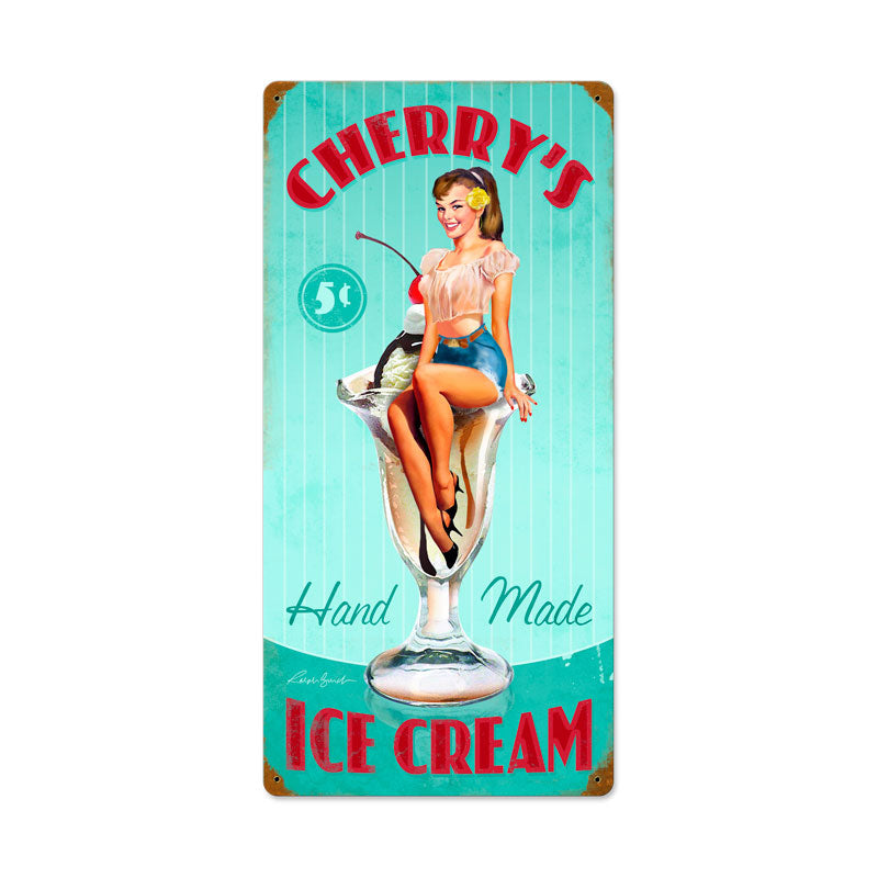 Cherry'S Ice Cream Vintage Sign