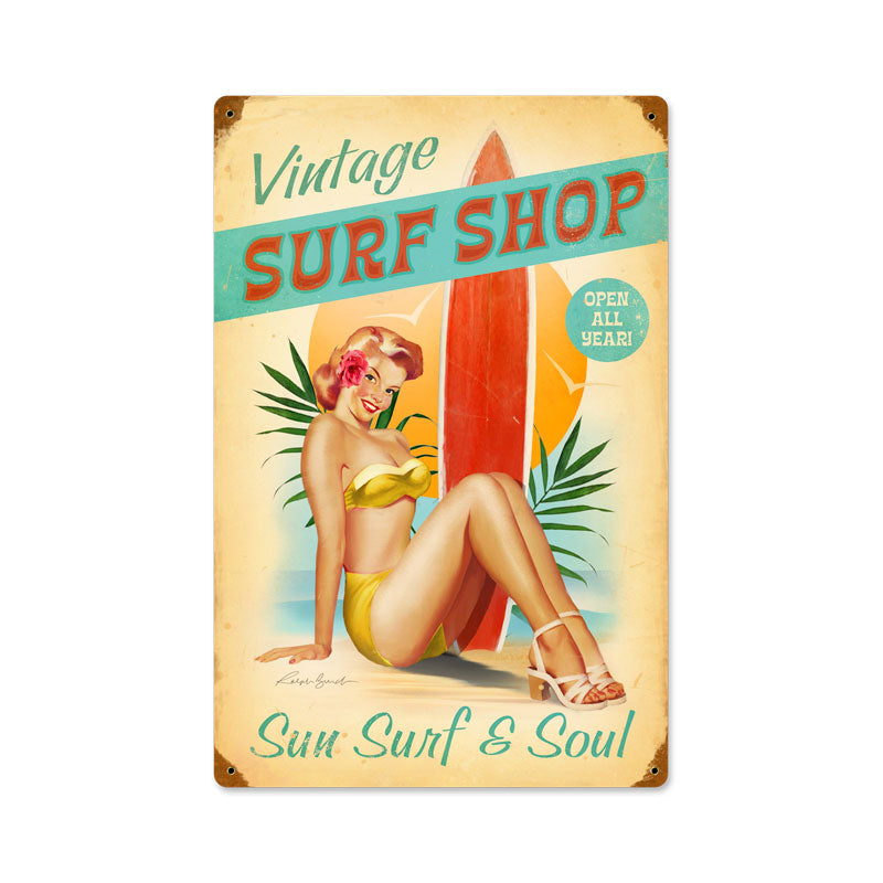 Surfer Girl Vintage Sign