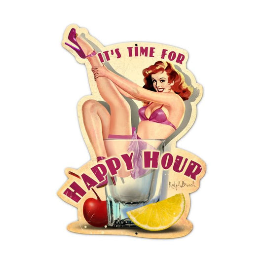 Happy Hour Vintage Sign