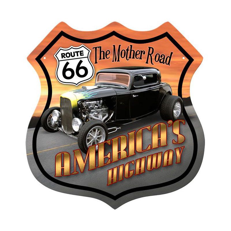 Route 66 Hotrod Vintage Sign