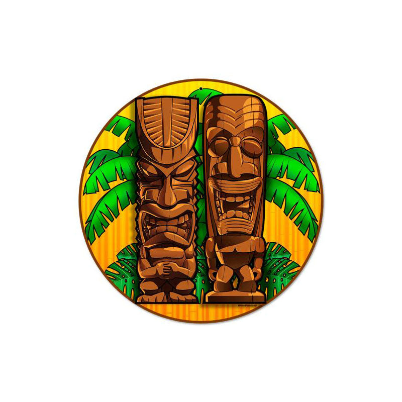 Tikis Round Vintage Sign