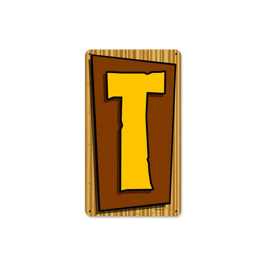 Tiki Letter T Vintage Sign