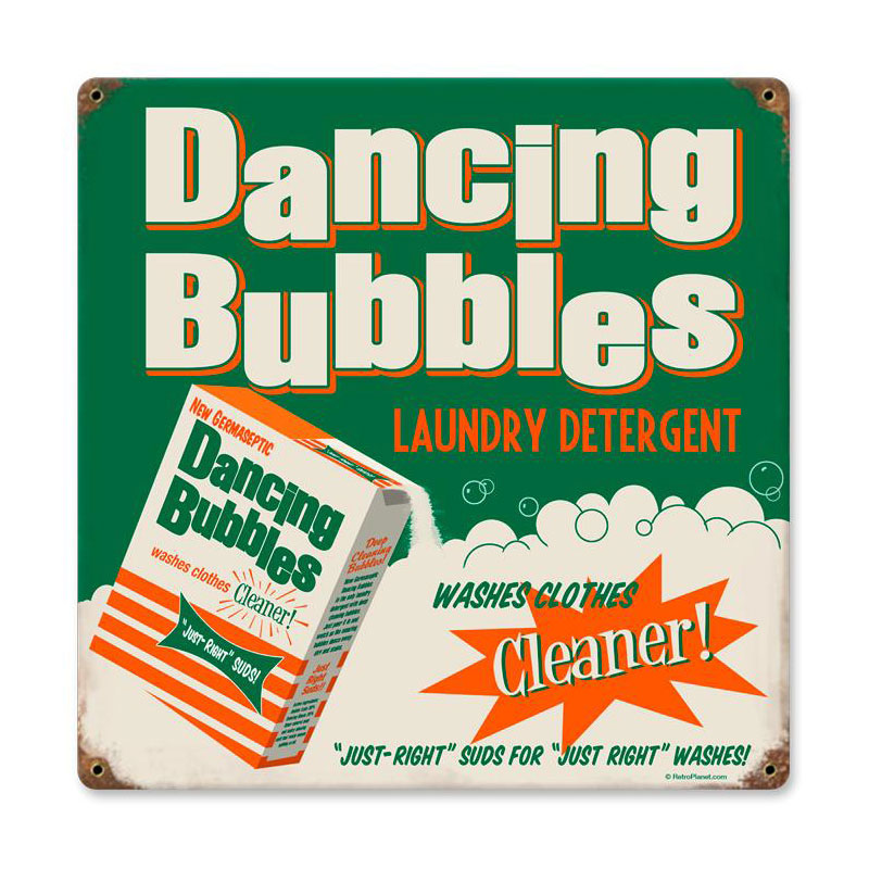 Dancing Bubbles Vintage Sign