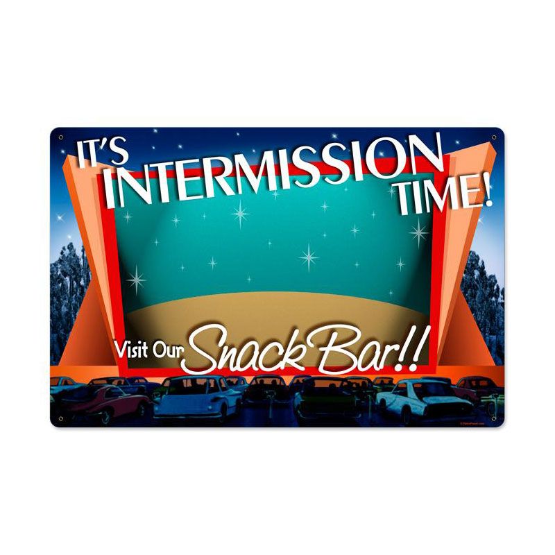 Drive In Intermission Vintage Sign