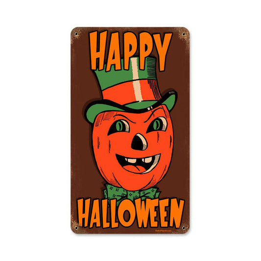 Halloween Pumpkin Vintage Sign