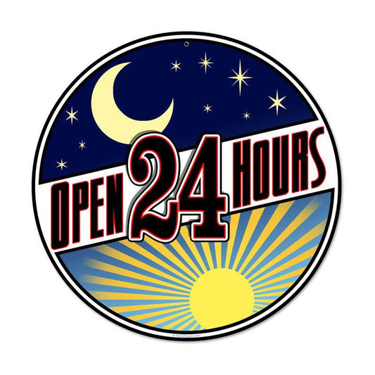 Open 24 Hours Vintage Sign