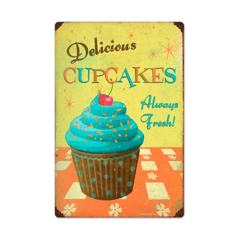 Cupcake Delicious Vintage Sign