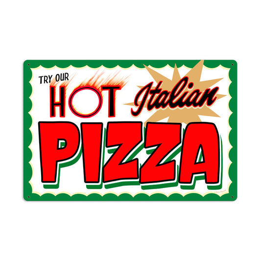 Hot Italian Pizza Vintage Sign