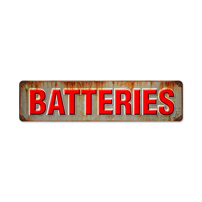 Batteries Vintage Sign