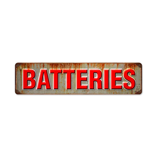 Batteries Vintage Sign