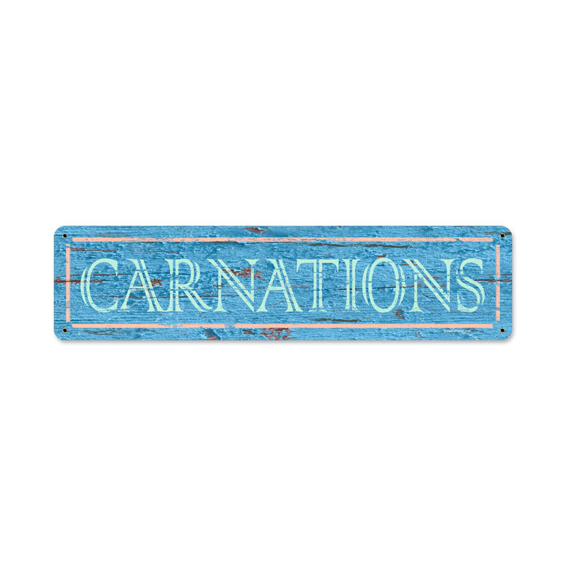 Blue Carnations Vintage Sign