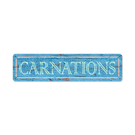 Blue Carnations Vintage Sign