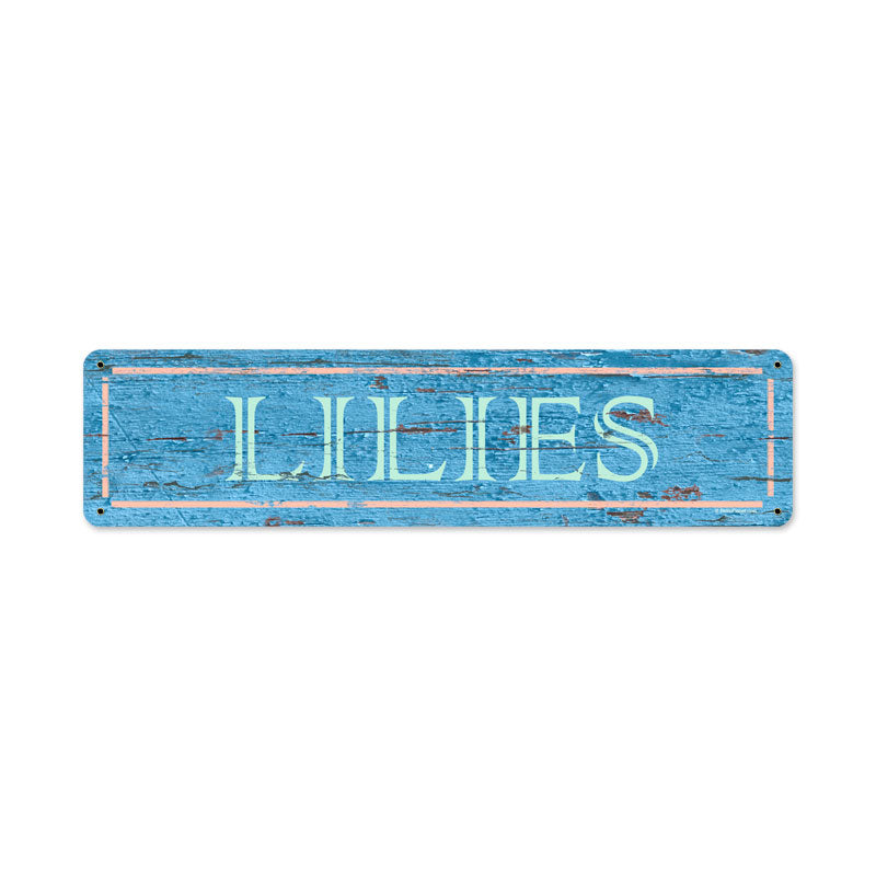 Blue Lillies Vintage Sign